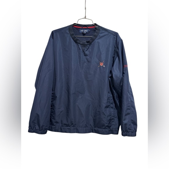 Vintage Ralph Lauren Polo Golf Navy Blue Windbreaker Mens Size Large - Picture 7 of 16